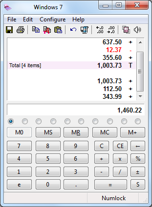 calculator on Windows 7