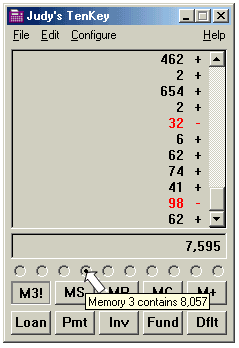 memory contents in hint popup